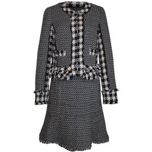 Tory Burch Jayla Houndstooth Tweed Skirt Suit